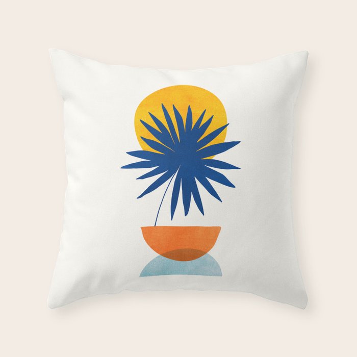 Abstract Tropical Sunset / Mid Century Series Throw Pillow Gallery Image 1