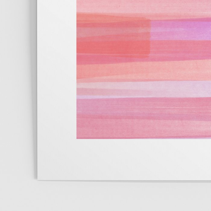 Abstract Watercolor Waves in Pink Sunset Poster Gallery Image 3