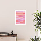 Abstract Watercolor Waves in Pink Sunset Poster Gallery Image 2