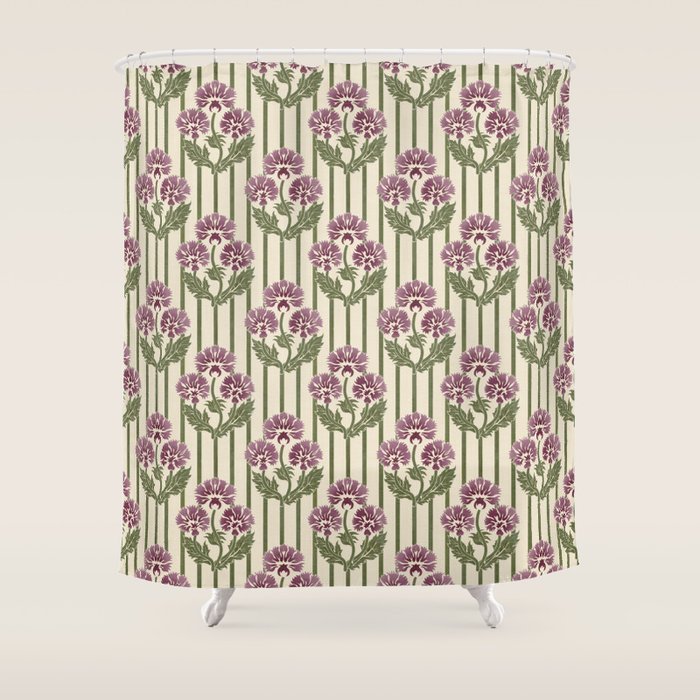 Highland Floral Stripe Shower Curtain Gallery Image 1
