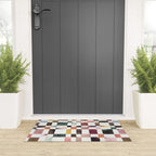 Watercolor Fall Checker Rustic Earthy Welcome Mat Gallery Image 3
