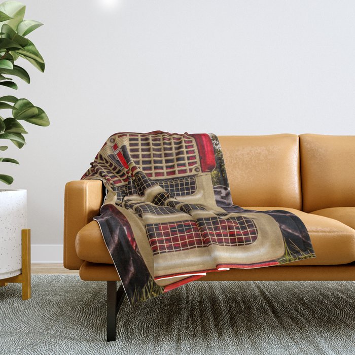 International Grill Red Tractor Front  Throw Blanket Gallery Image 1
