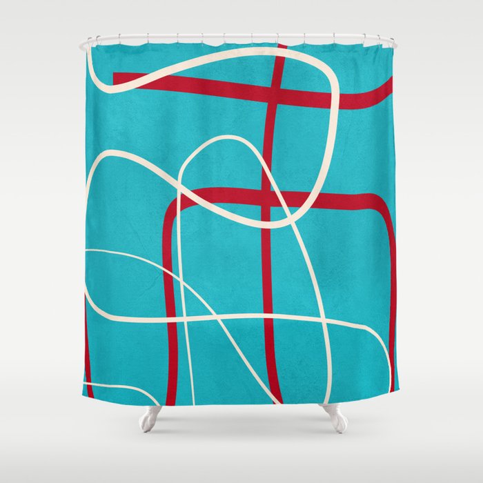 Minimalist Line Art 4 Shower Curtain Gallery Image 1