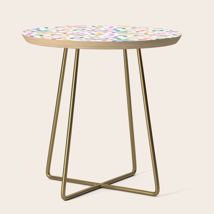 Fun colorful line doodle art pattern Side Table Gallery Image 1