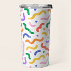 Fun colorful line doodle art pattern Travel Mug Gallery Image 2