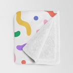 Fun colorful line doodle art pattern Throw Blanket Gallery Image 3
