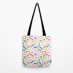 Fun colorful line doodle art pattern Tote Bag Gallery Image 2