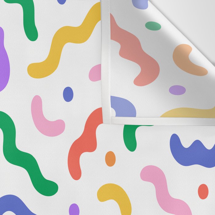 Fun colorful line doodle art pattern Wall Tapestry Gallery Image 3
