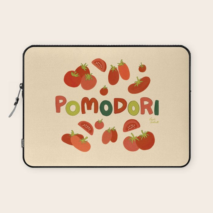 Hand Drawn Italian Roman Pomodori Tomato Classic Mediterranean Art Laptop Sleeve Gallery Image 1