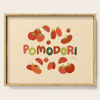 Hand Drawn Italian Roman Pomodori Tomato Classic Mediterranean Art Serving Tray Gallery Image 1