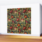 Vintage floral pattern (1918) Red Tulips Green Leaves Wall Mural Gallery Image 2