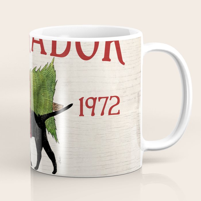 Lab Black Labrador dog tree farm delivery christmas art Coffee Mug Gallery Image 1