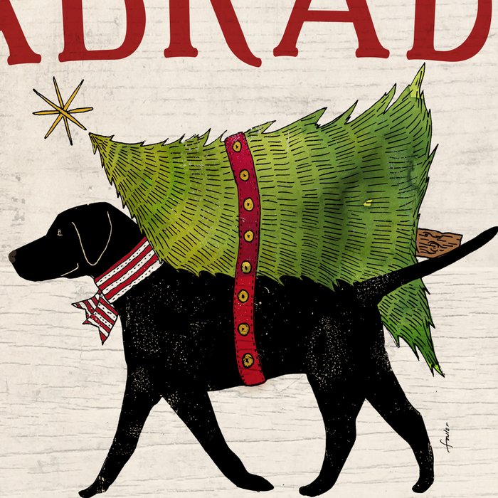 Lab Black Labrador dog tree farm delivery christmas art Coffee Mug Gallery Image 2