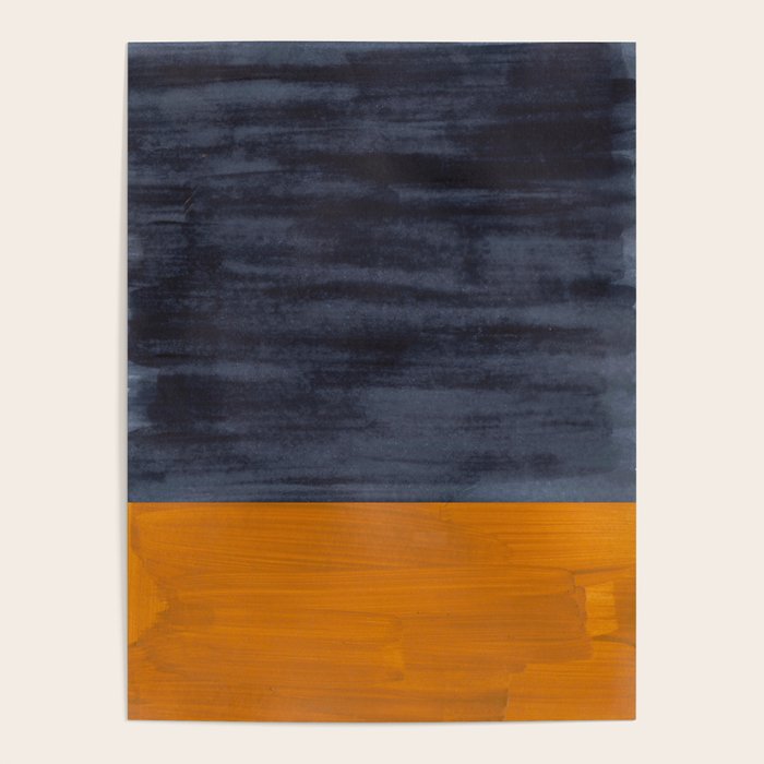 Golden Night Rothko Inspired Mid Century Modern Minimalist Color Field Poster Gallery Image 1