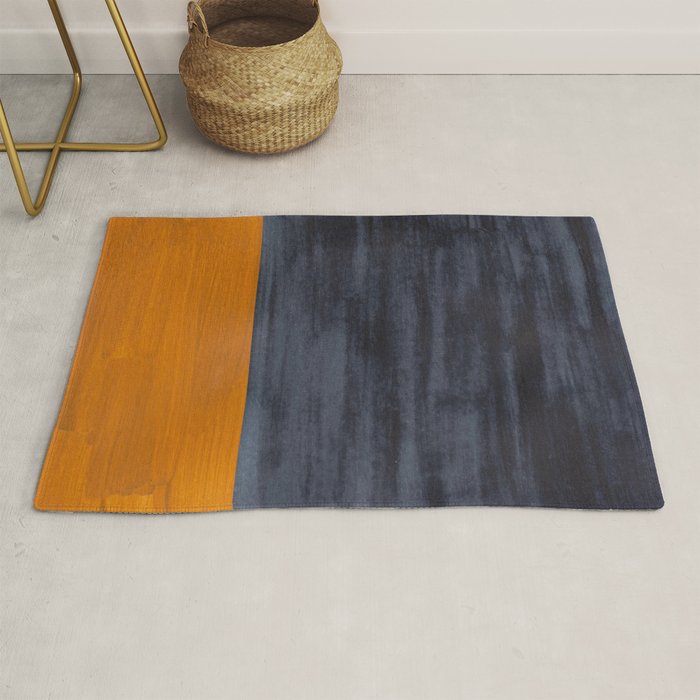 Golden Night Rothko Inspired Mid Century Modern Minimalist Color Field Rug Gallery Image 1
