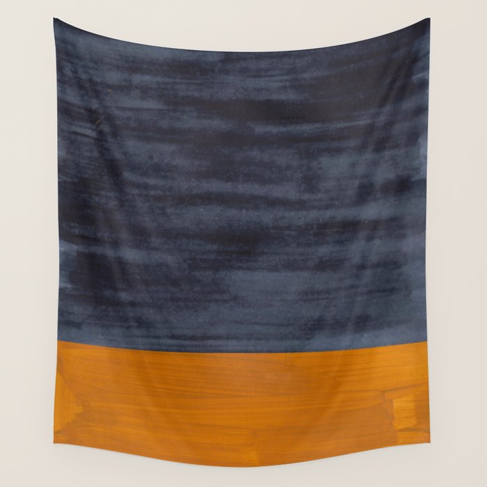 Golden Night Rothko Inspired Mid Century Modern Minimalist Color Field Wall Tapestry Gallery Image 4