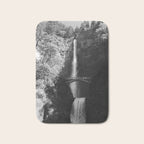 Multnomah Falls Oregon Waterfall Black and White Bath Mat Gallery Image 1