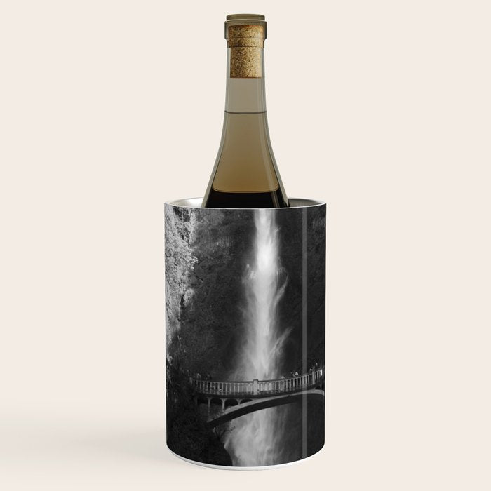Multnomah Falls Oregon Waterfall Black and White Wine Chiller Gallery Image 1