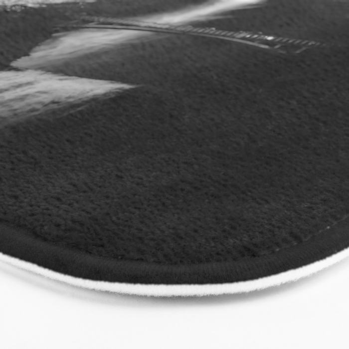 Multnomah Falls Oregon Waterfall Black and White Bath Mat Gallery Image 3