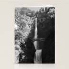 Multnomah Falls Oregon Waterfall Black and White Stationery Card Gallery Image 2
