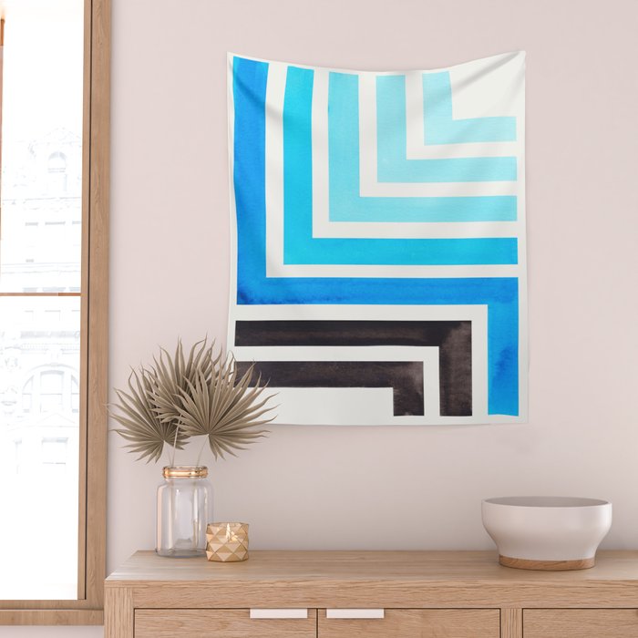 Cerulean Blue Wall Tapestry Gallery Image 2