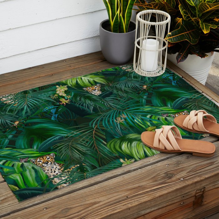 Jungle Cheetah Prints Outdoor Rug Gallery Image 2