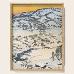 Snow Country Antique Japanese Woodblock Print Serving Tray Gallery Image 1
