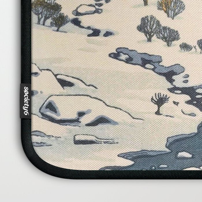 Snow Country Antique Japanese Woodblock Print Laptop Sleeve Gallery Image 3