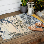 Snow Country Antique Japanese Woodblock Print Outdoor Rug Gallery Image 2