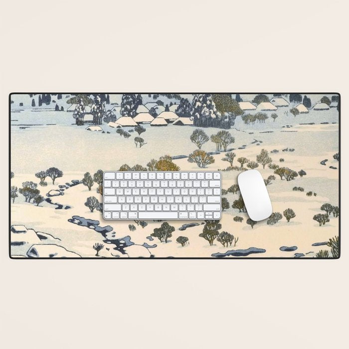 Snow Country Antique Japanese Woodblock Print Desk Mat Gallery Image 1