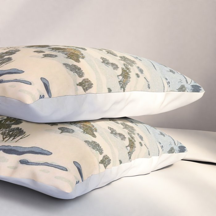 Snow Country Antique Japanese Woodblock Print Pillow Sham Gallery Image 3