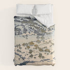 Snow Country Antique Japanese Woodblock Print Comforter Gallery Image 6