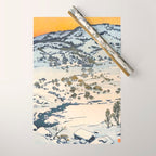 Snow Country Antique Japanese Woodblock Print Wrapping Paper Gallery Image 1