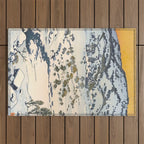 Snow Country Antique Japanese Woodblock Print Outdoor Rug Gallery Image 1