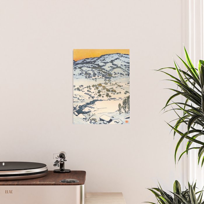 Snow Country Antique Japanese Woodblock Print Poster Gallery Image 2