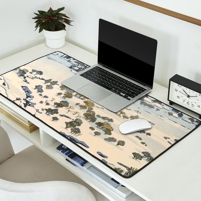 Snow Country Antique Japanese Woodblock Print Desk Mat Gallery Image 2