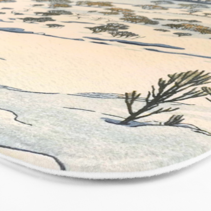 Snow Country Antique Japanese Woodblock Print Bath Mat Gallery Image 3