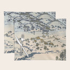 Snow Country Antique Japanese Woodblock Print Placemat Gallery Image 1