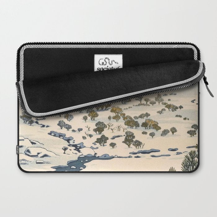 Snow Country Antique Japanese Woodblock Print Laptop Sleeve Gallery Image 2
