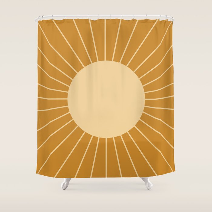Minimal Sunrays - Golden Shower Curtain Gallery Image 1