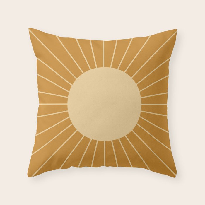 Minimal Sunrays - Golden Throw Pillow Gallery Image 6