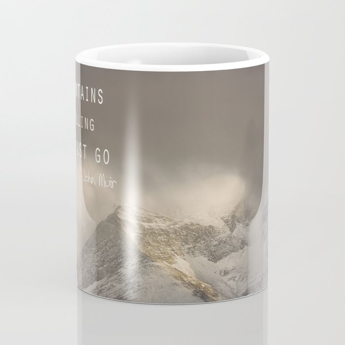 The Mountains are calling, and I must go.  John Muir. Vintage. Coffee Mug Gallery Image 4