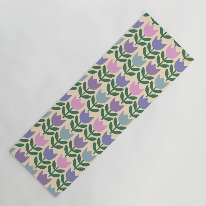 Tulip - Pastel Floral Pattern Yoga Mat Gallery Image 1