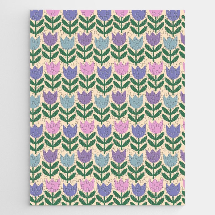 Tulip - Pastel Floral Pattern Jigsaw Puzzle Gallery Image 1