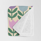Tulip - Pastel Floral Pattern Throw Blanket Gallery Image 3
