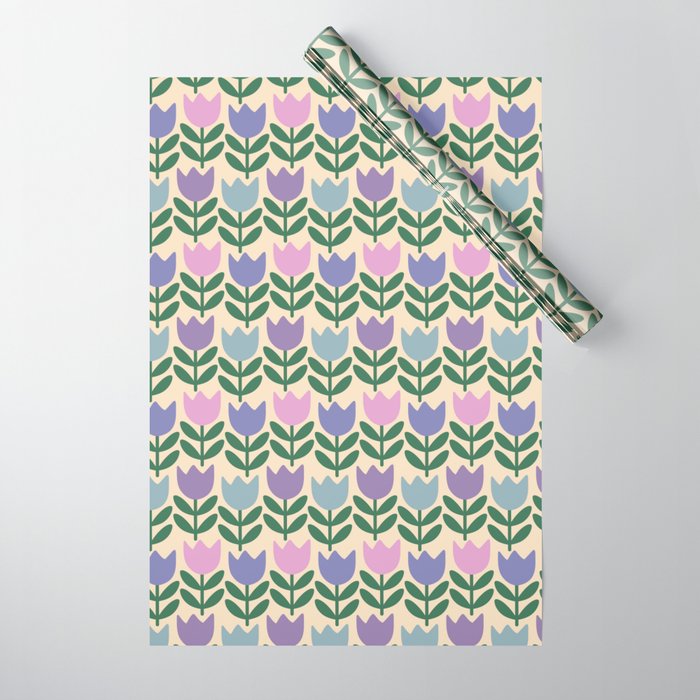 Tulip - Pastel Floral Pattern Wrapping Paper Gallery Image 1