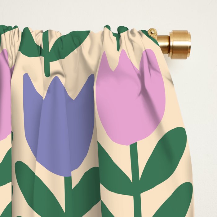 Tulip - Pastel Floral Pattern Window Curtain Gallery Image 2