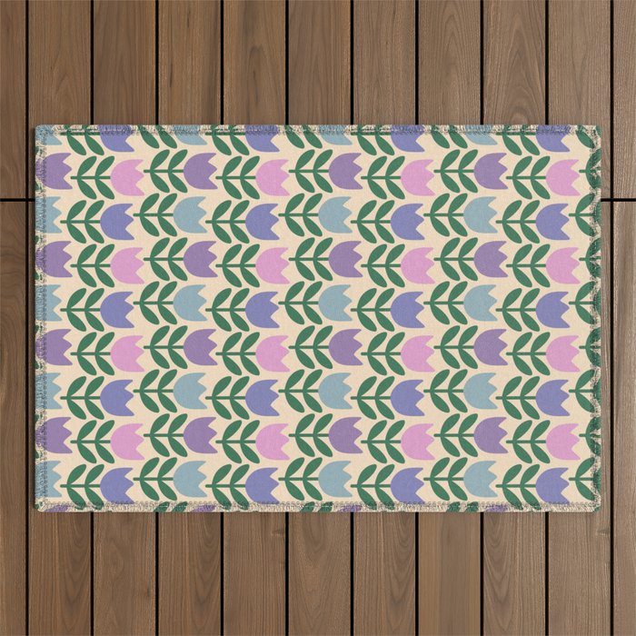 Tulip - Pastel Floral Pattern Outdoor Rug Gallery Image 1