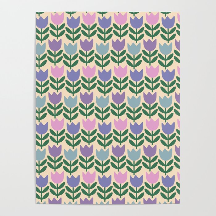 Tulip - Pastel Floral Pattern Poster Gallery Image 4