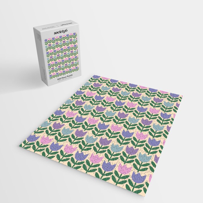 Tulip - Pastel Floral Pattern Jigsaw Puzzle Gallery Image 2